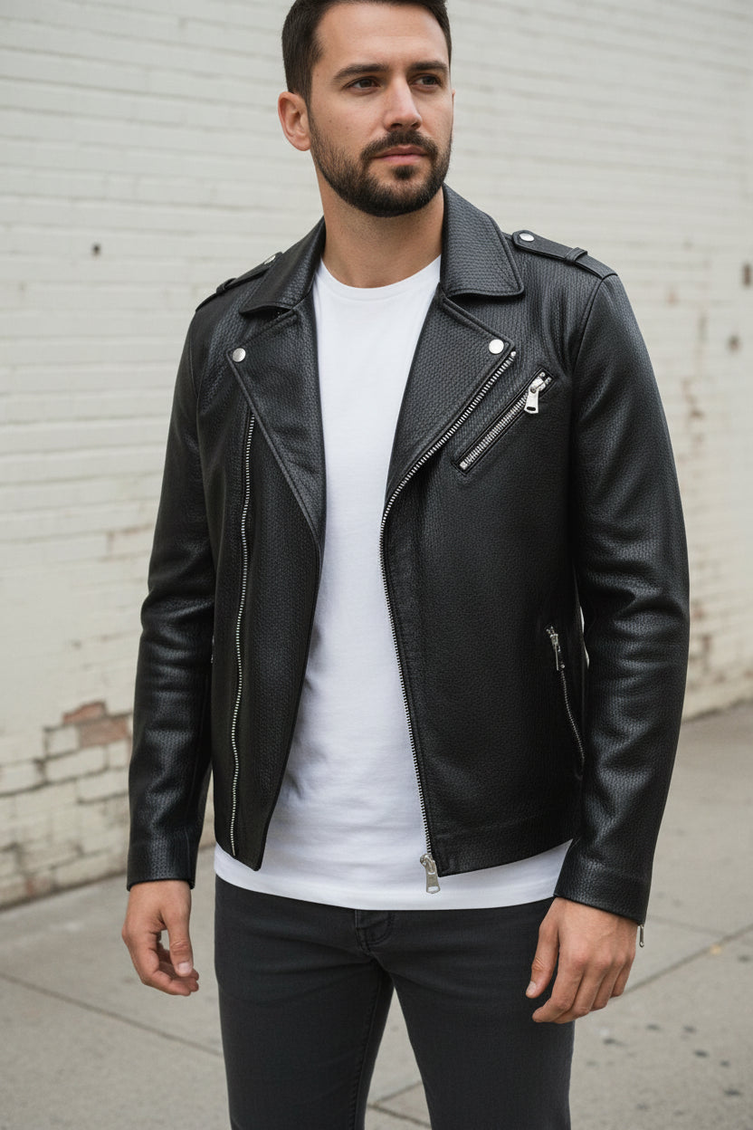 Men's Handmade Moto Leather Jacket