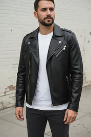 Men's Handmade Moto Leather Jacket