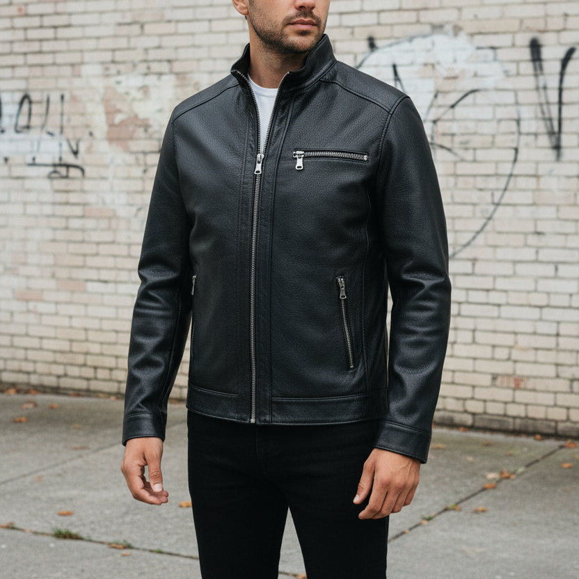 Men's Handmade Racer Leather Jacket