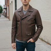 Men's Handmade Cafe Racer Leather Jacket