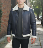 Men's Handmade Shearling Leather Jacket