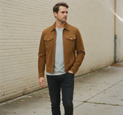 Men's Handmade Trucker Suede Jacket