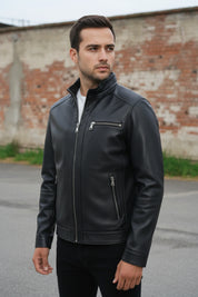 Men's Handmade Racer Leather Jacket