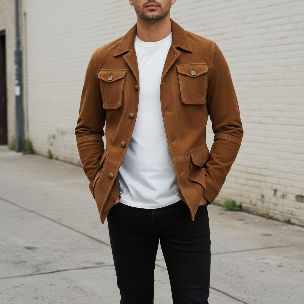 Men's Handmade Safari Suede Jacket