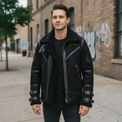 Handmade Men Black Suede Leather Jacket , Motorcycle Fashion Jacket