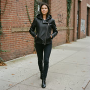 Women's Handmade Asymmetrical Moto Leather Jacket