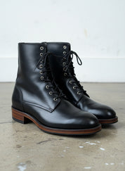 New Handmade Men Black Combat Boots, Men Boot, Mens Lace up Boots - angle-view-showing-depth