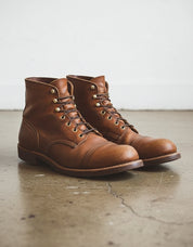 New Handmade Men Round Style Real Brown Tan Leather Ankle Boots - angle-view-showing-depth