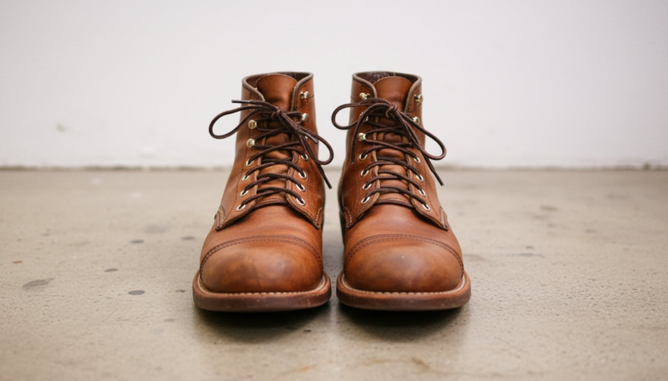 New Handmade Men Round Style Real Brown Tan Leather Ankle Boots - front-view