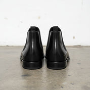 New Handmade Mens black leather chelsea boots, Made to order casual boots - back-view