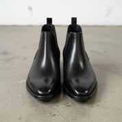 New Handmade Mens black leather chelsea boots, Made to order casual boots - front-view