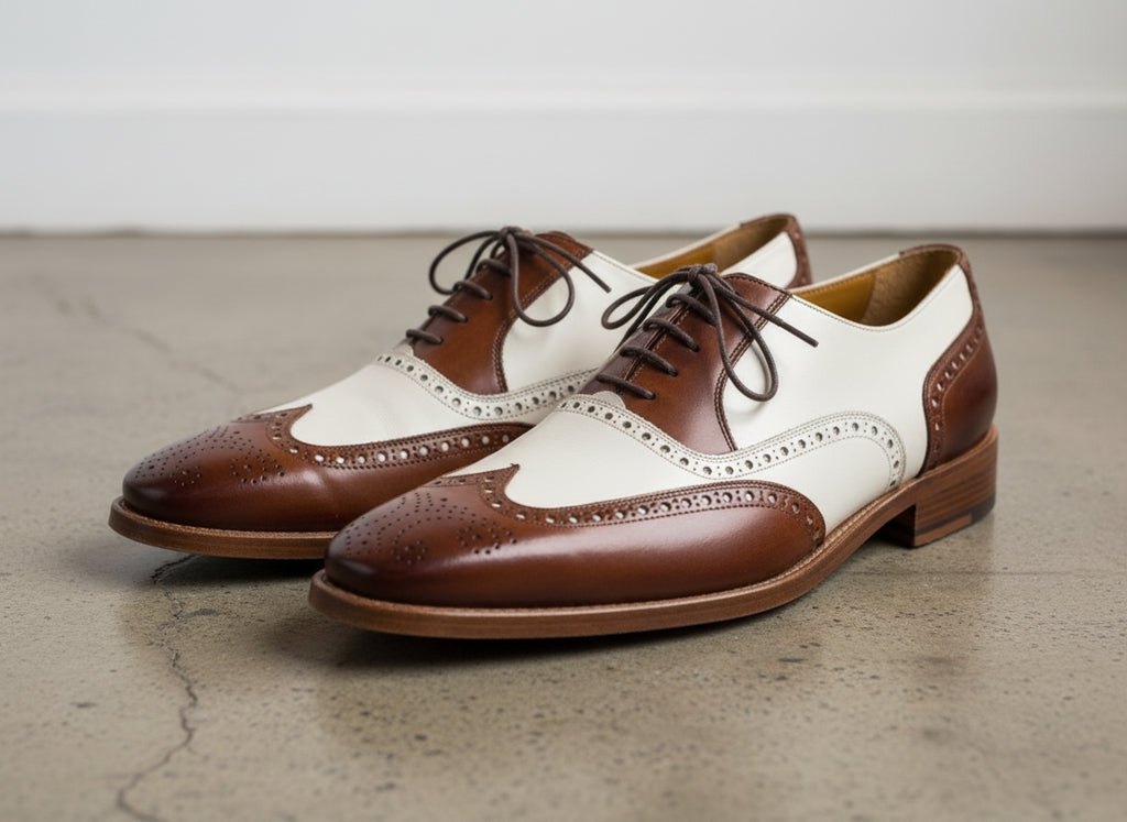 Men Spectator Shoes, Wingtip Brogue Two Tone Shoes, Formal Dress Shoes main image 0
