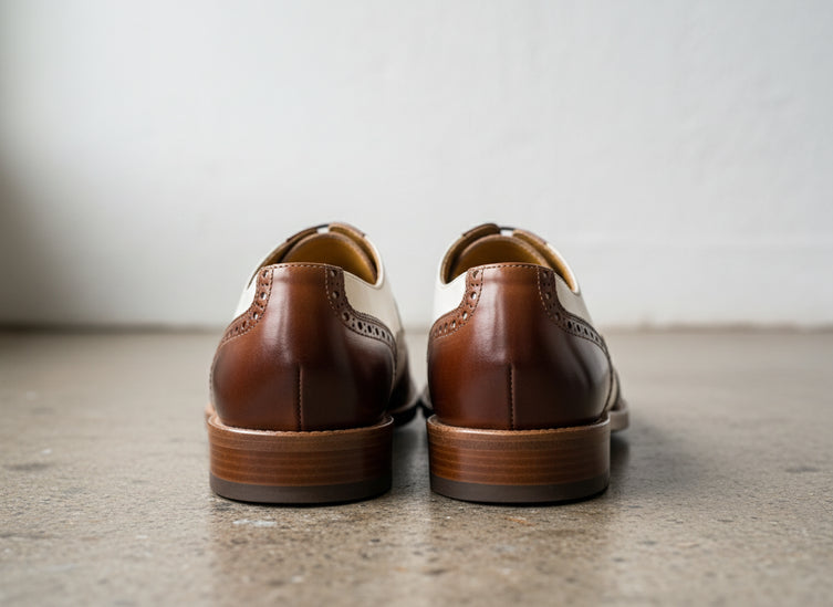 Men Spectator Shoes, Wingtip Brogue Two Tone Shoes, Formal Dress Shoes