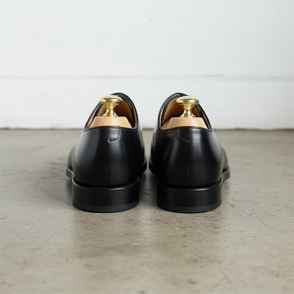 New Mens Black tuxedo shoes, Men leather Oxford shoes, formal shoes - back-view