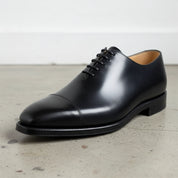 New Mens Black tuxedo shoes, Men leather Oxford shoes, formal shoes - detail-view-showing-texture