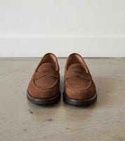 New Mens brown suede moccasins, Men casual shoes, mens penny loafer - front-view