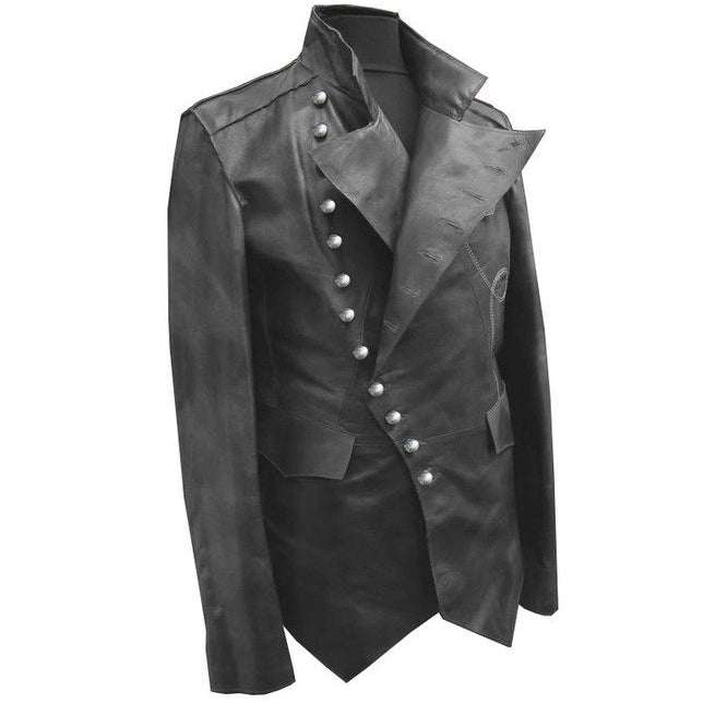 Punk New Mens Real Leather Jacket, Steam Jacket Coat Leather Coat Jacket