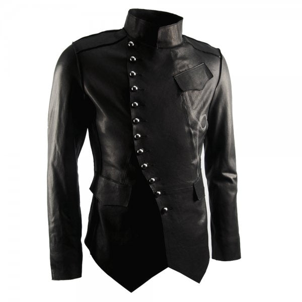 Punk New Mens Real Leather Jacket, Steam Jacket Coat Leather Coat Jacket