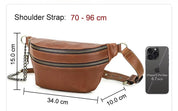 Women's Stylish Multi-Zippered Leather Waist Bag For Everyday Use