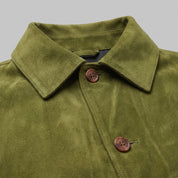 Men's Olive Green Fringe Suede Jacket — Howland