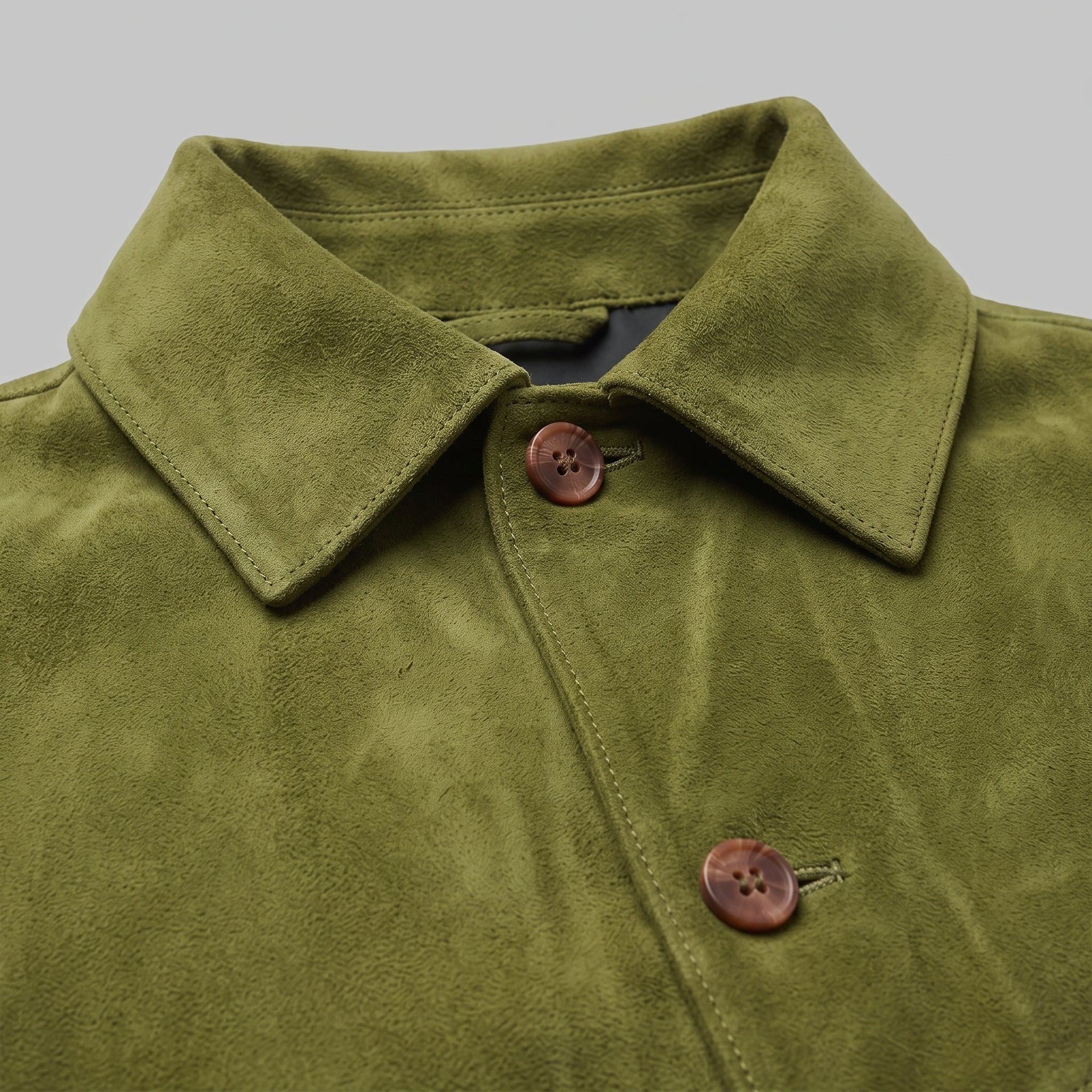 Men's Olive Green Fringe Suede Jacket — Howland