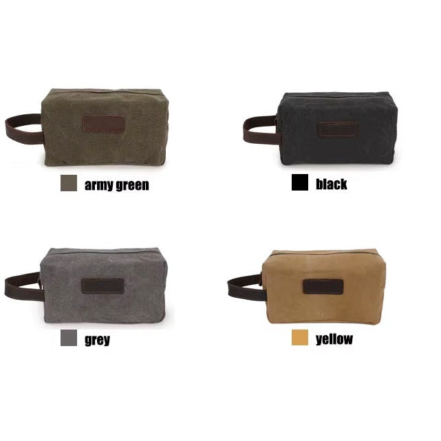 Unisex Travel Toiletry Bag, Waterproof Canvas Makeup Pouch