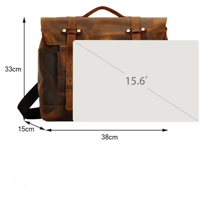 Handmade Crazy Horse Leather Backpack