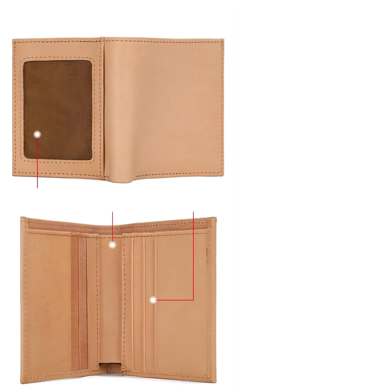 Handmade Open Genuine Leather Men's Card Holder Wallet