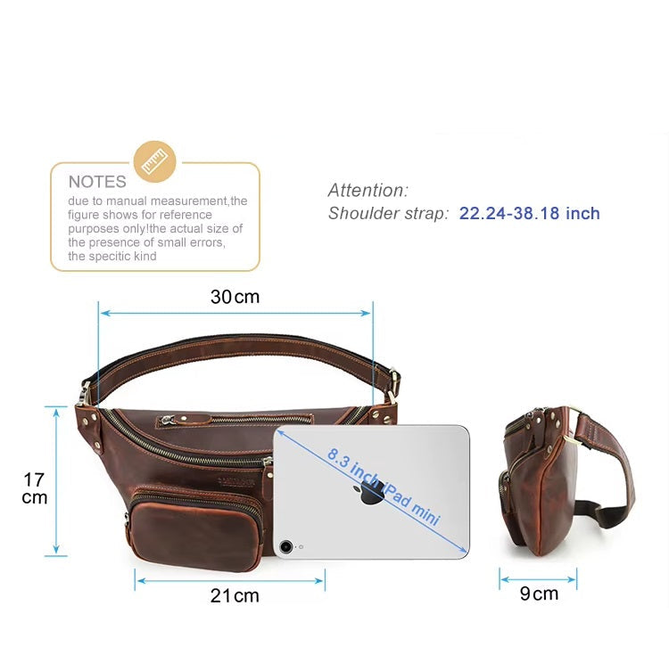 Men's Brown Leather Sling Bag — Elston