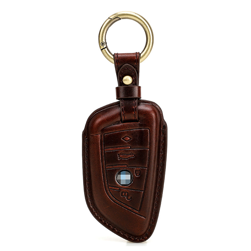 Premium Blade-Style Genuine Leather Key Case for BMW Series