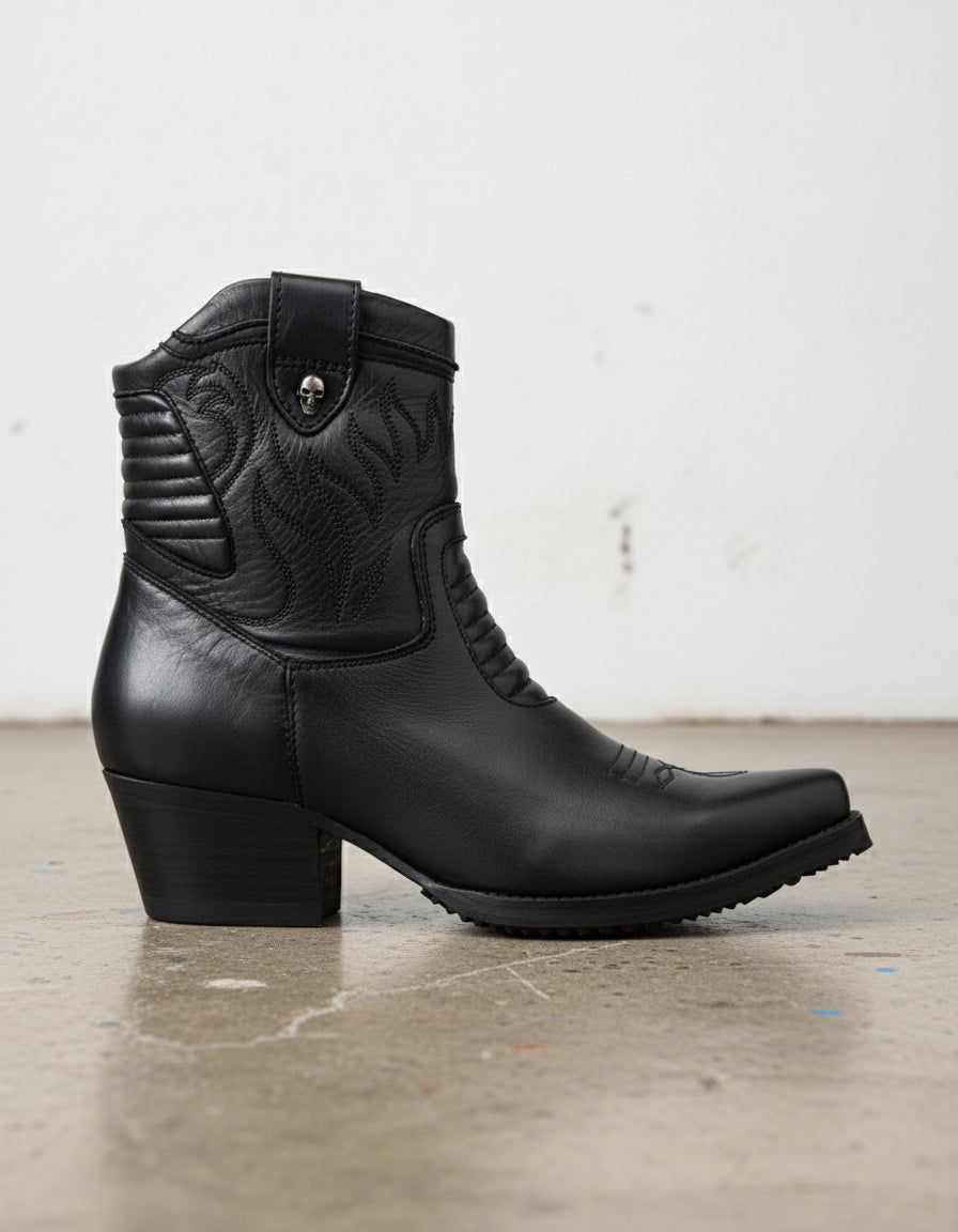 Premium Calf Leather Women's Ankle Boots - detail-view-showing-texture