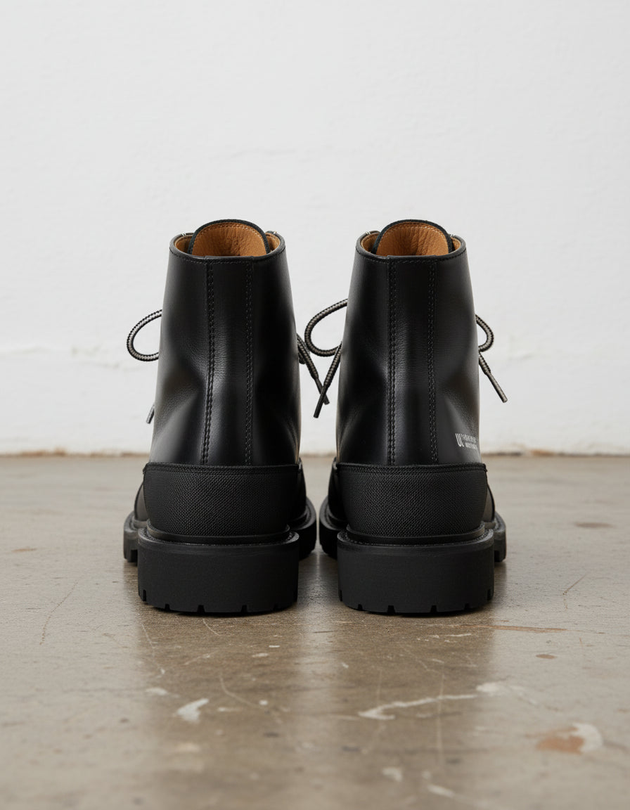 Premium Leather Lace-up Motorcycle Boots - Durable and Comfortable Boots - back-view