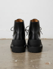 Premium Leather Lace-up Motorcycle Boots - Durable and Comfortable Boots - back-view