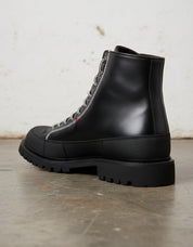 Premium Leather Lace-up Motorcycle Boots - Durable and Comfortable Boots - detail-view-showing-texture