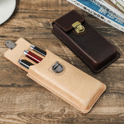 Premium Leather Pen Organizer - Vintage-Inspired Design