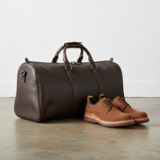 Premium Leather Travel Duffel Bag with Shoe Compartment - front-view