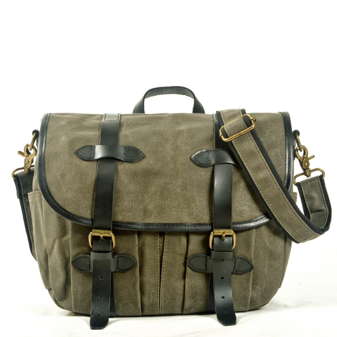 Premium Vintage Canvas and Leather Multi-Compartment Messenger Bag