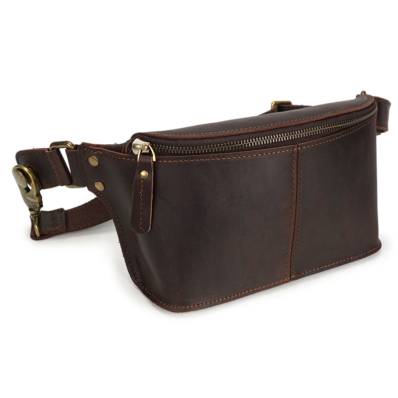 Premium Vintage Genuine Leather Crossbody Waist Bag for Men