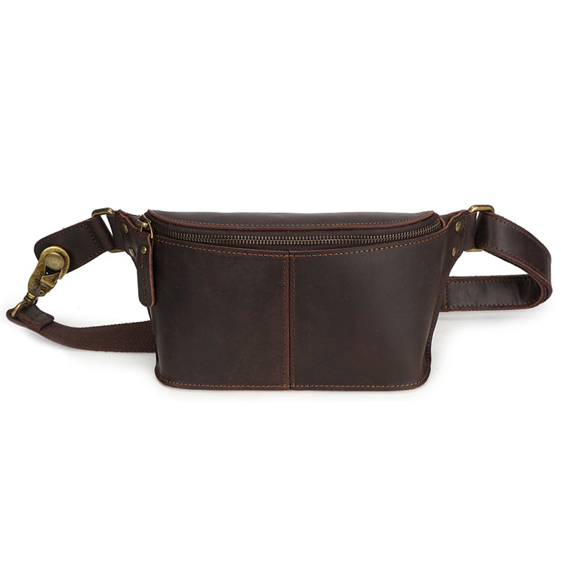 Premium Vintage Genuine Leather Crossbody Waist Bag for Men