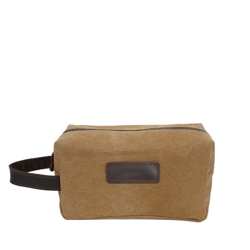 Premium Vintage Zipper Wax Canvas Men's Toiletry Bag