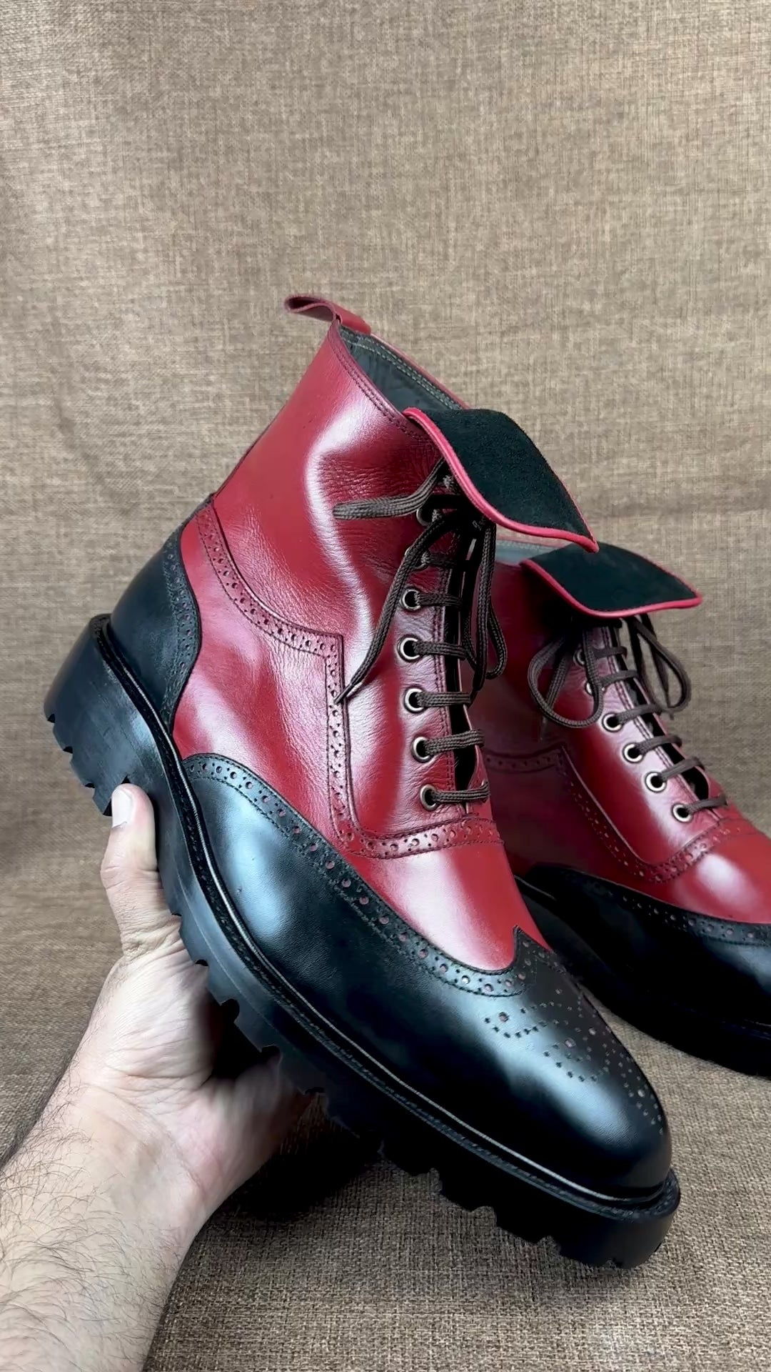 Men's Multi-color Wing Tip Brogue Ankle Boots