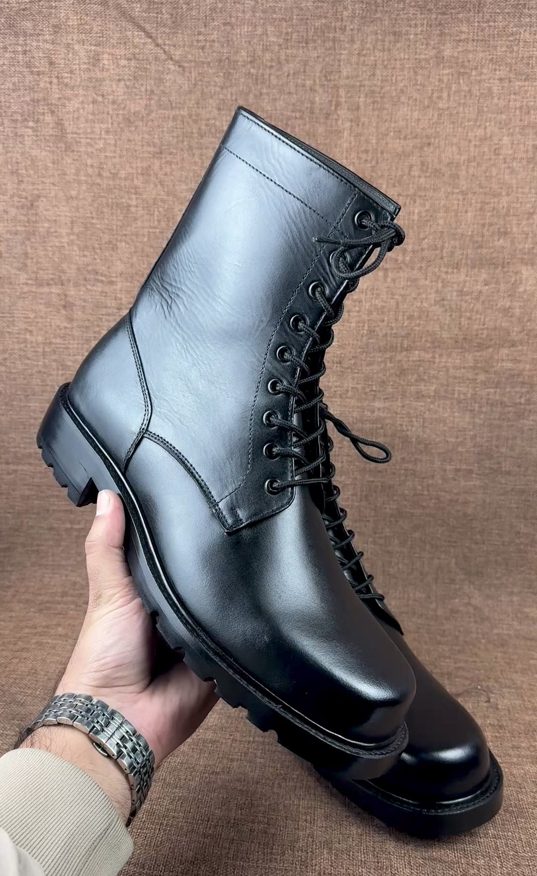 Men Lace Up Boots, Men Combat Leather Boots, Men Boots