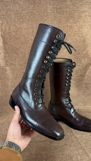 New Handmade Mens Style Superb Leather Boots Long Men Boot Leather