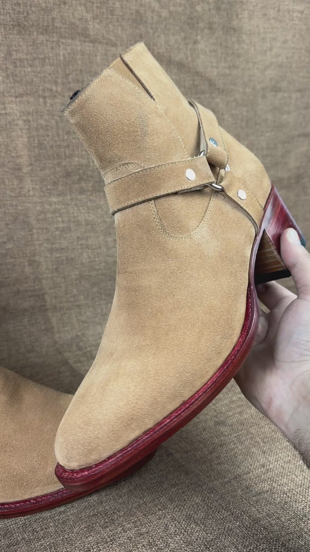 Men Tan Suede Ankle High Casual Boots, Mens Fashion Casual Ankle Boots