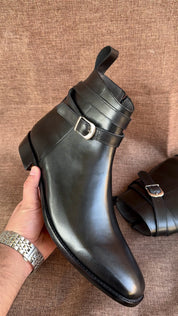 Men Black Jodhpurs Boots, Black Ankle Boots, Mens Fashion Boots