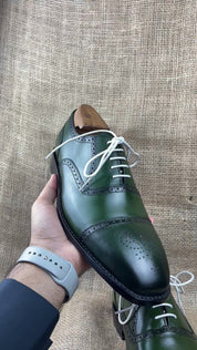 Spectator Green Wedding Shoes for Men Fashion Brogue Shoes