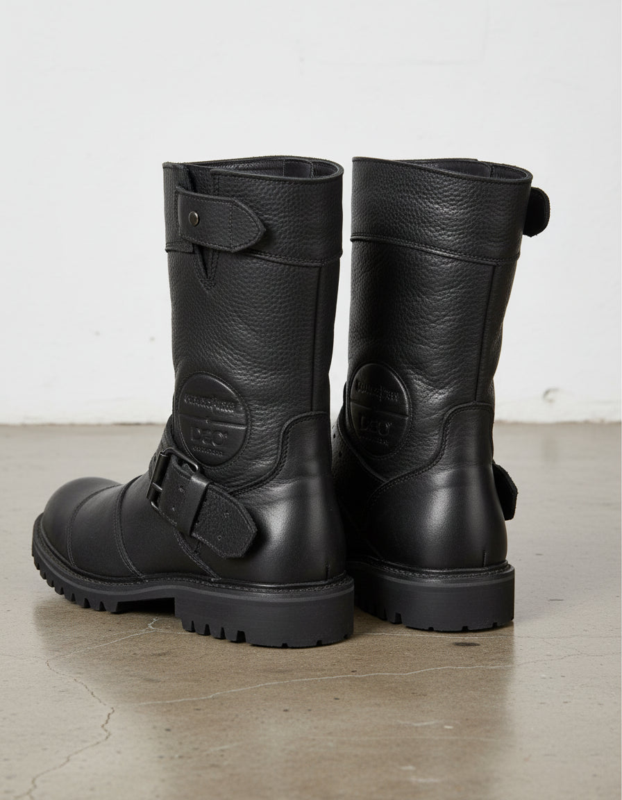 Pure Oiled Leather Waterproof Soft Toe Men's Zip-Up Boots - angle-view-showing-depth