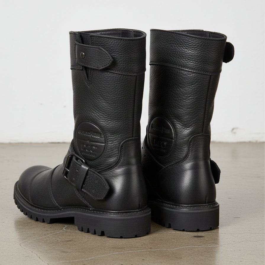 Pure Oiled Leather Waterproof Soft Toe Men's Zip-Up Boots - angle-view-showing-depth