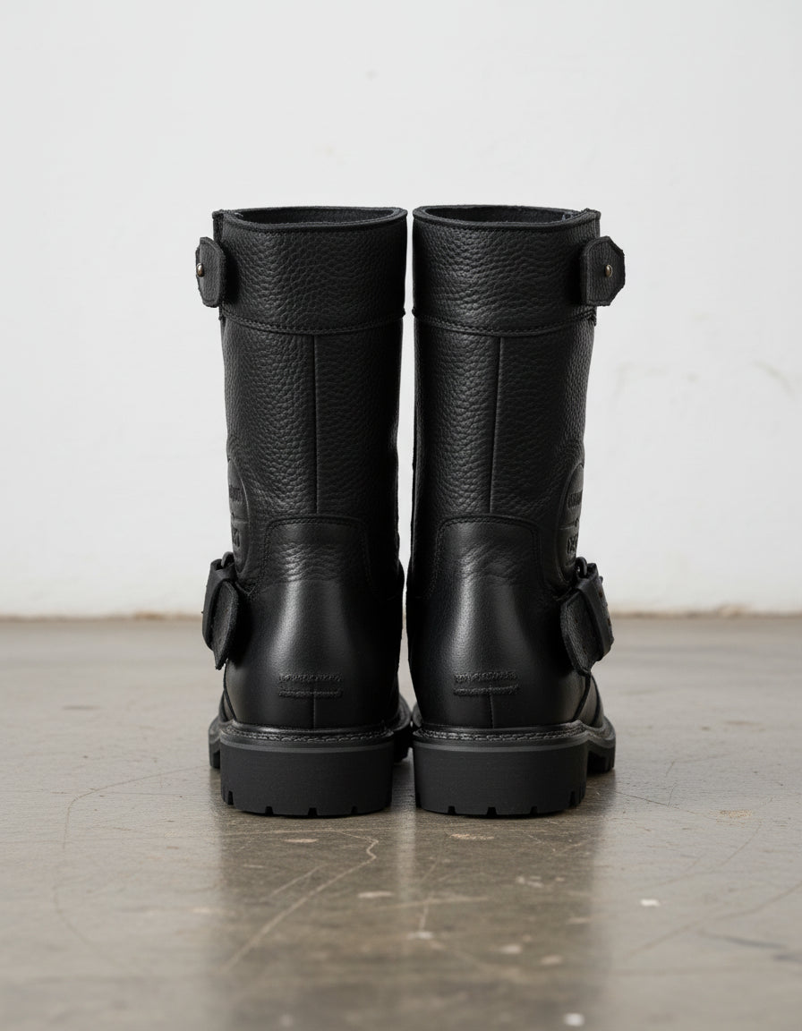 Pure Oiled Leather Waterproof Soft Toe Men's Zip-Up Boots - back-view