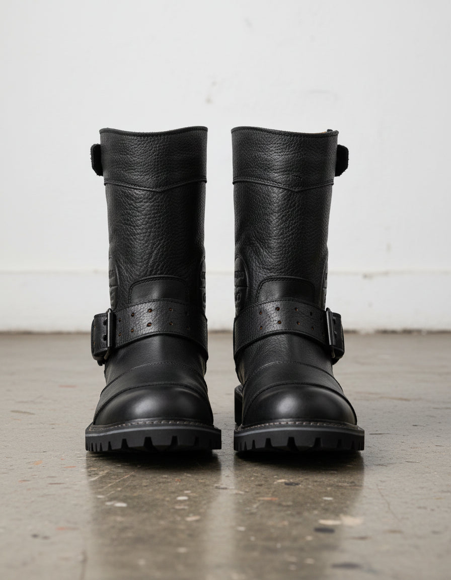 Pure Oiled Leather Waterproof Soft Toe Men's Zip-Up Boots - front-view